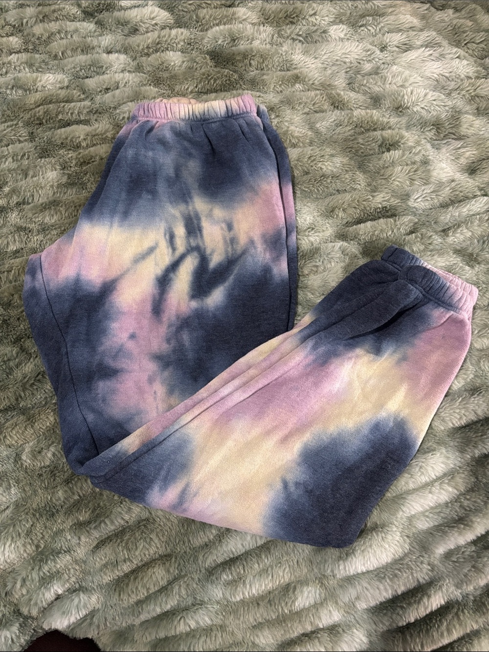 Spiritual Gangster Tie-Dye terry Sweatpants - Blue, Purple & Cream